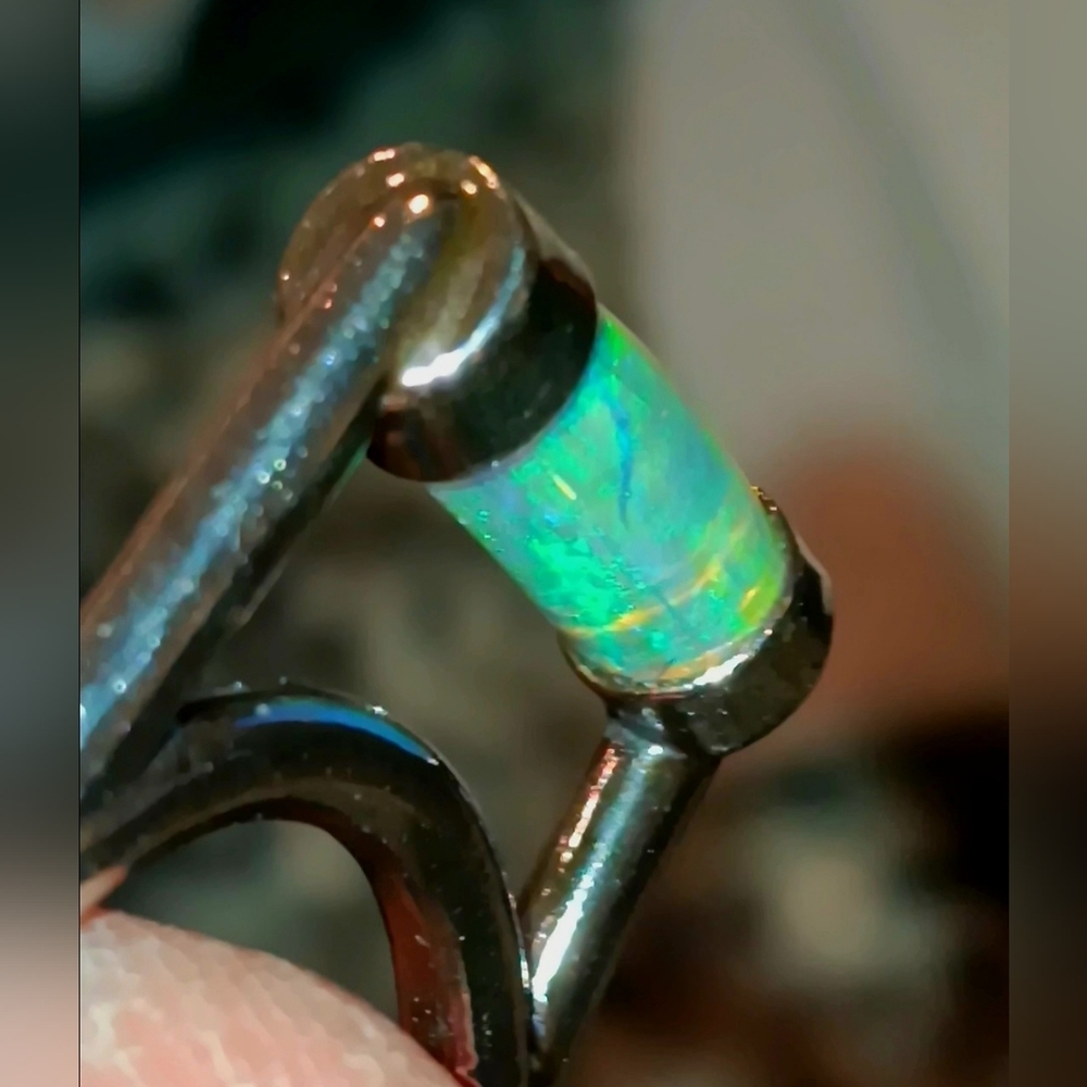 Opal Ring Opalized Belemnite Sterling Silver Colo… - image 8